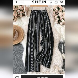SHEIN Black and White Wide Leg Pants
